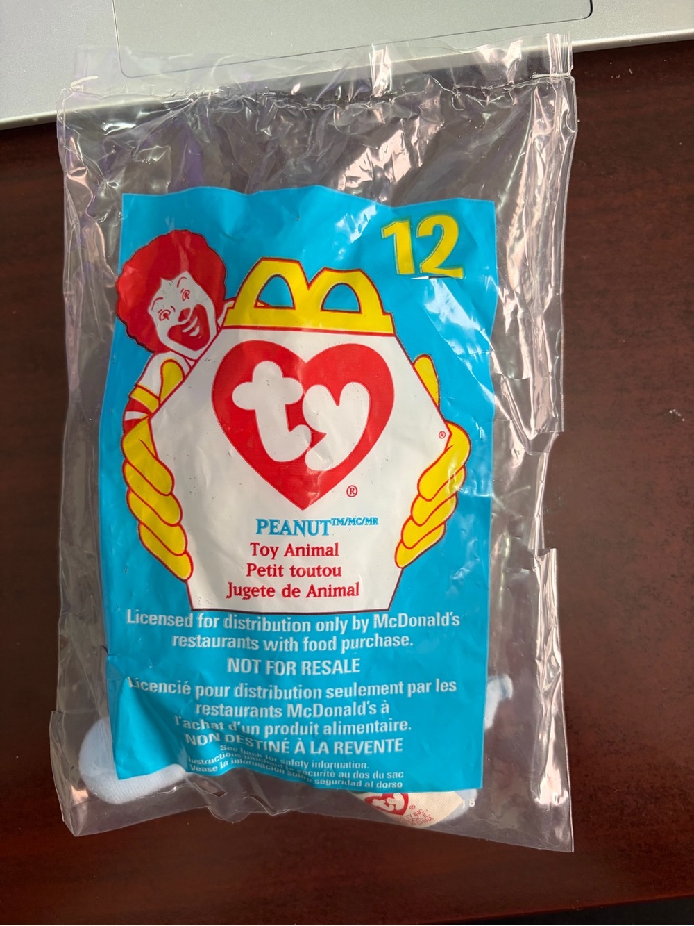 Vintage 1998 McDonald's Ty Peanut the Elephant #12 NEW in package Teeny Beanie‎